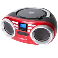 Lenoxx Red Portable Boombox CD CD-R/CD-RW Player Speaker/FM radio/Aux in 3.5mm