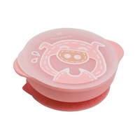 Marcus & Marcus Lucas Hippo 450ml Self Feeding Suction Bowl w/ Lid 12-18m Pink