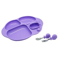 Marcus & Marcus Toddler Yummy Dining Plate/Spoon/Fork Set BPA Free 18m+ Lilac
