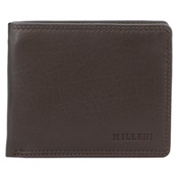Milleni Mens 11cm Leather Flat Wallet Money/Credit Card Cash Holder/RFID Brown