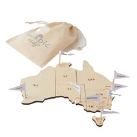Nordic Kids Children's Map Of Australia Wood Learning Educational Toy Puzzle 3y+