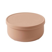 Nordic Kids Henny Round 13x6cm Silicone Bowl Food Container w/ Lid Terracotta