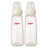 Pigeon 240ml Flexible Slim Neck PP 4m+ Bottles Baby Feeding Bottle Twin Pack