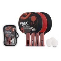 Pivot Smash 5 Star 4 Player Table Tennis/Pin Pong Set w/4 Racquet Bats/3 Balls 