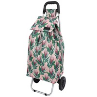 Sachi Sprint 45L Shopping Trolley Storage Grocery Cart Bag w/ Wheels Protea