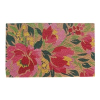 Solemate Latex Backed Coir Floral 45x75cm Slimline Outdoor Stylish Doormat