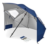 Sport-Brella Premiere UPF50+ Sun Protection Umbrella w/ Side Panels/Storage Blue