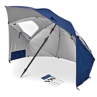 Sport-Brella Premiere UPF50+ Sun Protection Umbrella w/ Side Panels/Storage Blue