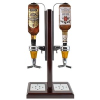 Timber 2 Way Liquor Dispenser Brown Barware Drink Alcohol Display Holder 