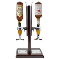 Timber 2 Way Liquor Dispenser Brown Barware Drink Alcohol Display Holder