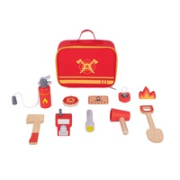 Tooky Toy Little Firefighter Set Pretend Play Themed Carry Bag For Kids 3y+