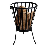 Wildtrak Fire Basket 3-Legged 58cm Outdoor/Patio Heating Camping Flame Pit Black