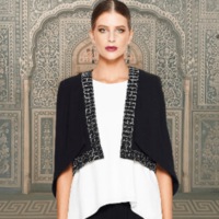 Cape Style Cropped Beaded Jacket
