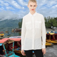 Long Sleeve Crushed Silk Shirt