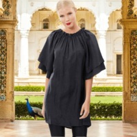 Double Sleeved Sand Washed Silk Top