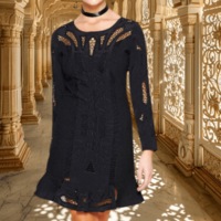 Hand Beaded Peplum Dress