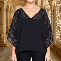 Hand Beaded Lace Kimono Top