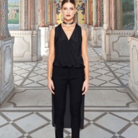 Front Wrap & Long Tail Silk Top