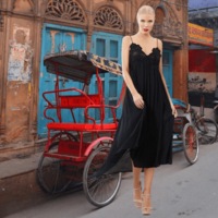 High Waisted Embroidered Gown