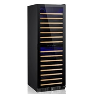 Grand Cru Vibration Free Black & Timber 166DBT Wine Fridge - 166 Bottles