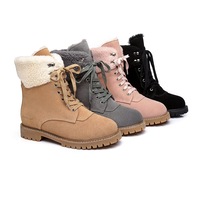 AUSTRALIAN SHEPHERD® UGG Women Sheepskin Wool Lace Up Chunky Boots Mina