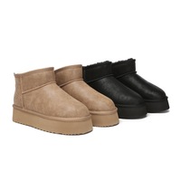 EVERAU® UGG Boots Women Sheepskin Wool Ankle Platform Romi