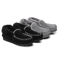 AUSTRALIAN SHEPHERD® UGG Kids Sheepskin Wool Ankle Slippers Popo Moccasins