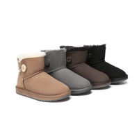 AUSTRALIAN SHEPHERD® UGG Boots Double Face Sheepskin Wool Mini Button