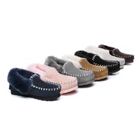 AUSTRALIAN SHEPHERD® UGG Sheepskin Wool Ankle Slippers Popo Moccasins