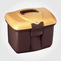20L Horse Pony Stable Kit Tack Box - Pet Grooming Tool Boxes Equestrian - Gold