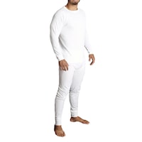 2pcs Set Mens Merino Wool Blend Long Sleeve Thermal Top & Long Johns Pants Underwear