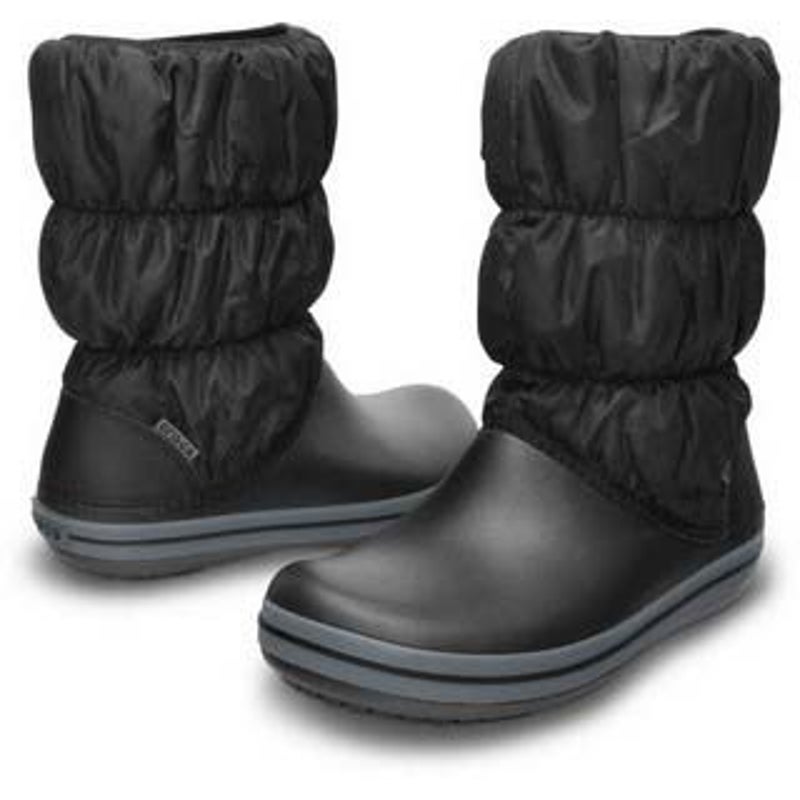 Crocs Womens Ladies Winter Warm Puff Boot Puffer  Black Charcoal