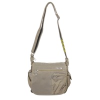 FIB Mens Flapover Shoulder Bag Cross Body Travel Satchel Shoulder Strap - Sand