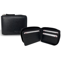 Futura Leather Zip Around Mens Genuine Leather Wallet w/ RFID Protection - Black