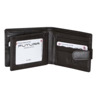 Futura Mens RFID Leather Fold Over Wallet - Brown