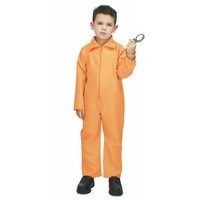 Kids Prisoner Boy Costume Halloween Convict Jail Kids Outfit Childrens - Orange