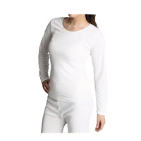 Ladies Merino Wool Blend Long Sleeve Thermal Spencer Top Underwear Thermals