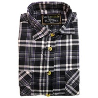 Mens Half Placket Flannelette Long Sleeve Pullover Shirt 100% Cotton Check Authentic Flannel 