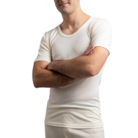 Mens Merino Wool Blend Short Sleeve Thermal Top Underwear Thermals Base Layer