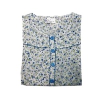 Womens 100% Cotton Sleeveless Nightie Gown Night Dress Pyjamas PJ Pajamas Sleep