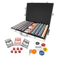 1000 Holographic Eagle Chips Professional Poker Card Game Play Set Casino Dice Aluminium Case