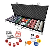 500 Holographic Eagle Chips Professional Poker Card Game Play Set Casino Dice Aluminium Case