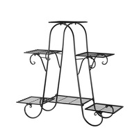 6 Tier Metal Plant Stand Flower Plant Pot Stand Shelf Black