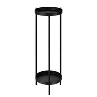 80CM High Plant Stand Metal Flower Pots Shelf Indoor Outdoor Corner Black Planter Holder Rack