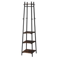 Clothes Rack Coat Stand Garment Organiser Closet Shelving Display Shelf Freestanding Hanger Hooks Portable Black