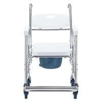 Commode Shower Chair Toilet Wheelchair 3 in 1 Bath Stool Bathroom Bedside Seat Seating Furniture Folding with Arms 