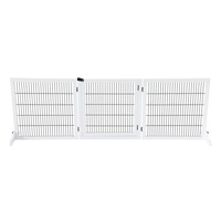 Dog Pet Fence Puppy Gate Safety Guard Indoor Wooden Playpen Foldable Cat Barrier Protection Net Stair Partition White 3Panels