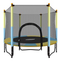 Genki 60 inch Round Outdoor Indoor Mini Trampoline with Safety Enclosure 80KG