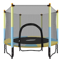 Genki 60 inch Round Outdoor Indoor Mini Trampoline with Safety Enclosure 80KG