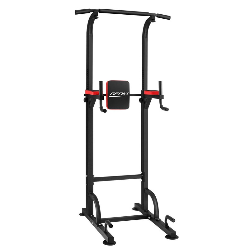 Genki Power Tower Pullup Dip Station ChinUp Bar Push Up Weight Bench Gym Knee Raise Abs Workout Situp Chest Back Exercise Australia